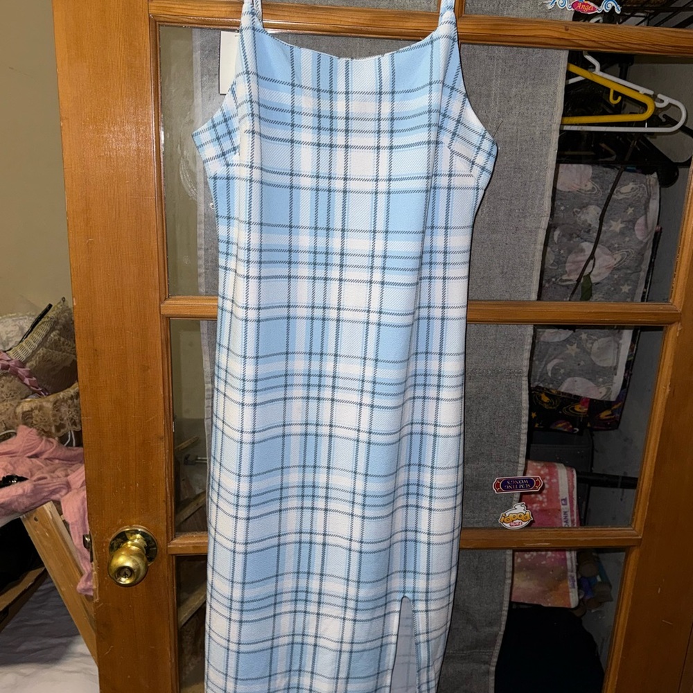 No Boundaries Blue & White Dress